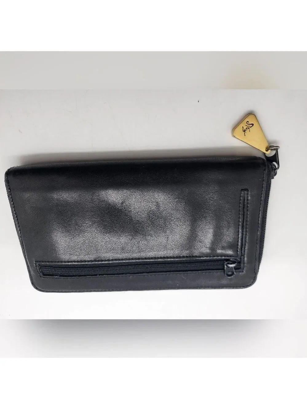 American by Sharif Zip Black‎ Leather Wallet Wristlet So Soft